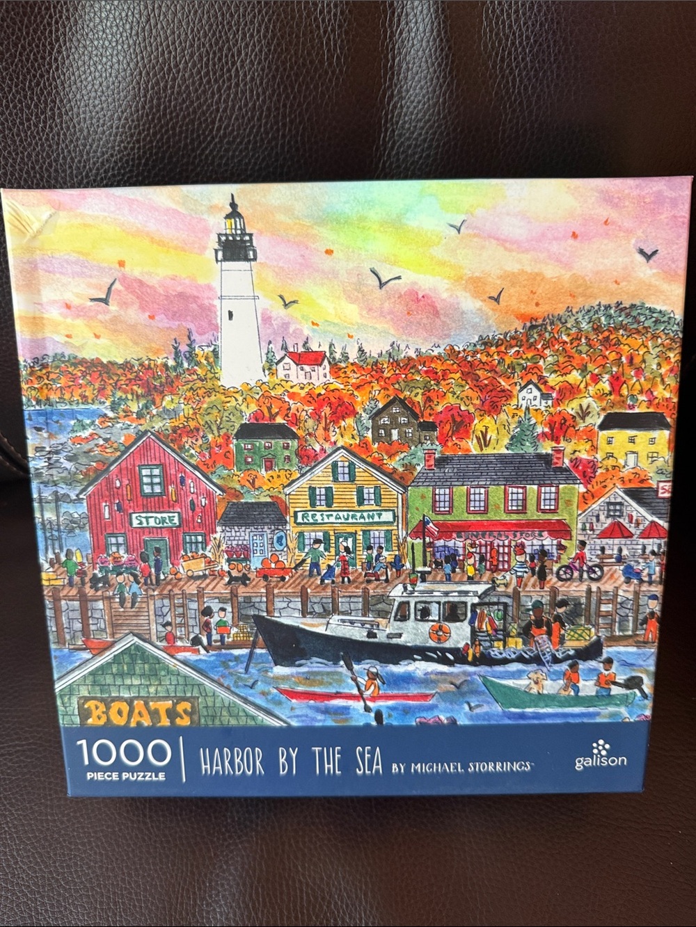 Galison Michael Storrings Autumn by the Sea 1000 Piece  Puzzle complete